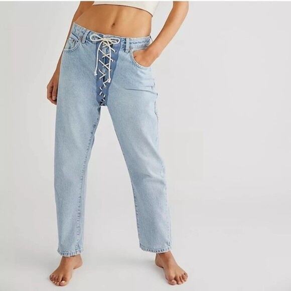 Free People x OneTeaspoon Laced Bandits Jeans Brand New Relaxed Straight Leg 26 - Picture 10 of 10